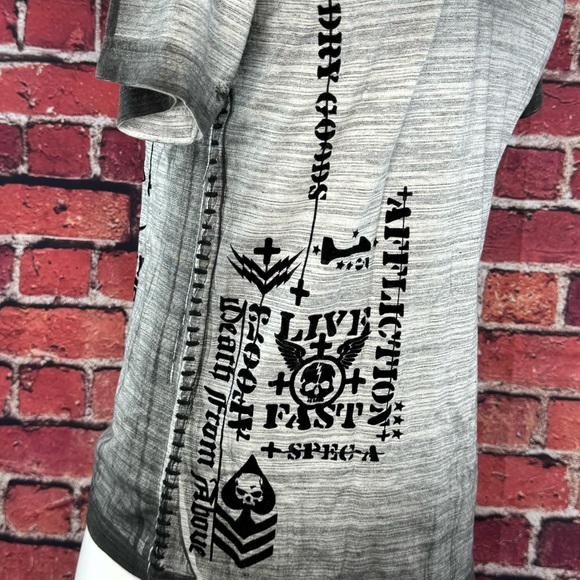 Affliction Men's Short Sleeve Graphic T-shirt -Gray/Black -Various Sizes- NWT - Picture 9 of 13